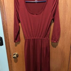 Wool& Fiona XS Dress Merino Wool Extra Small Burgundy
